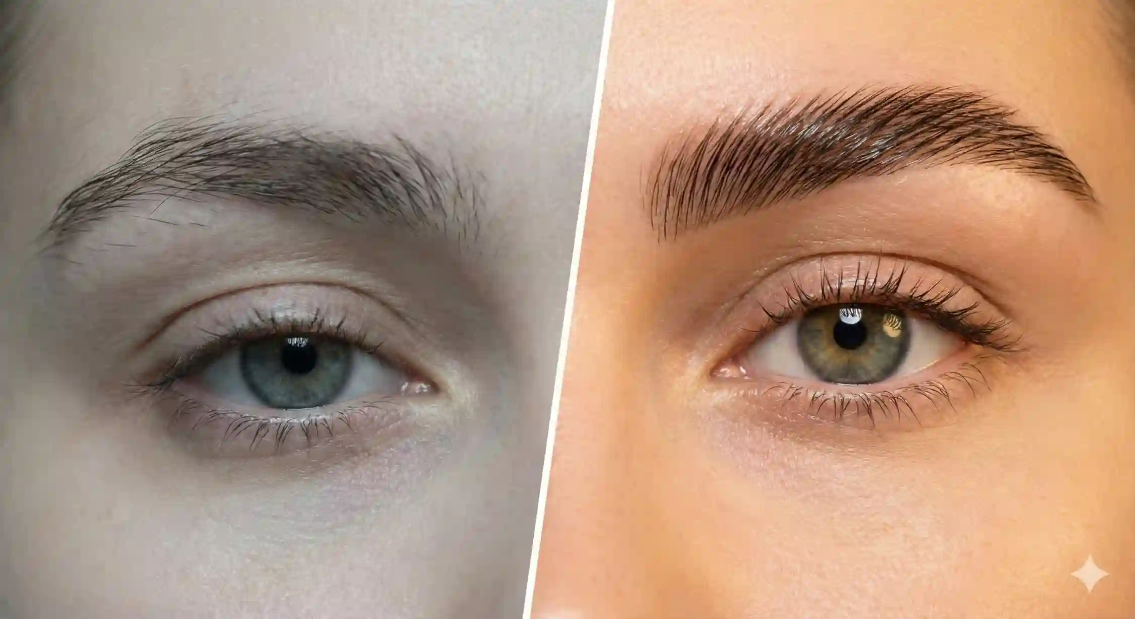 عکس مقایسه قبل و بعد لیفت ابرو در خانه با ژل قوی.